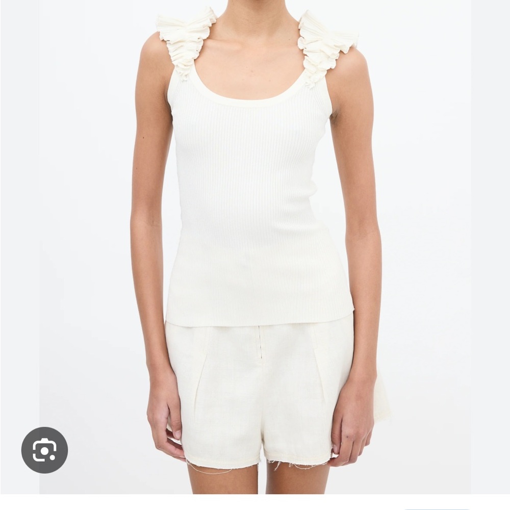 Zimmermann Dancer Scoop Neck Ruffle Tank Top